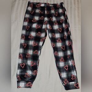 Kids Plaid Joggers with Heart Pattern